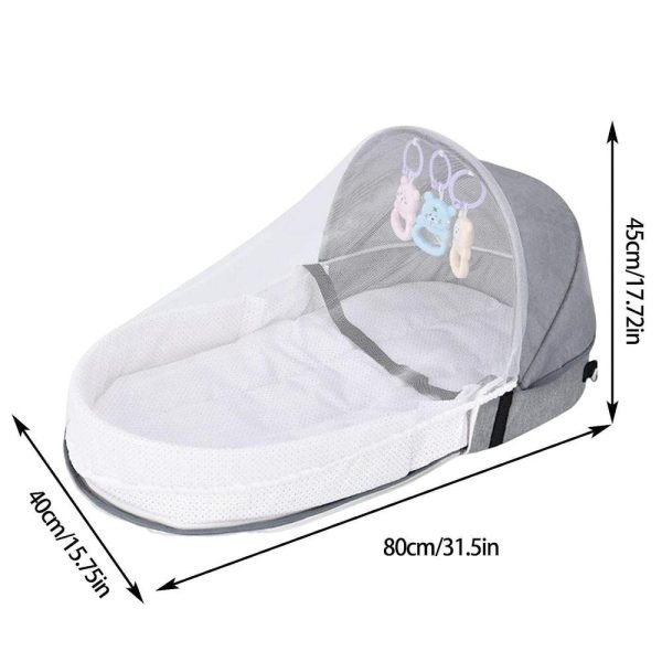 Lit Bébé Portable pour Camping avec Filet Anti-Moustiques et Solaire - Image 3